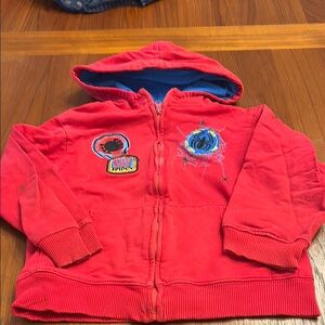 Red Kids Hoodie with Embroidered Patches